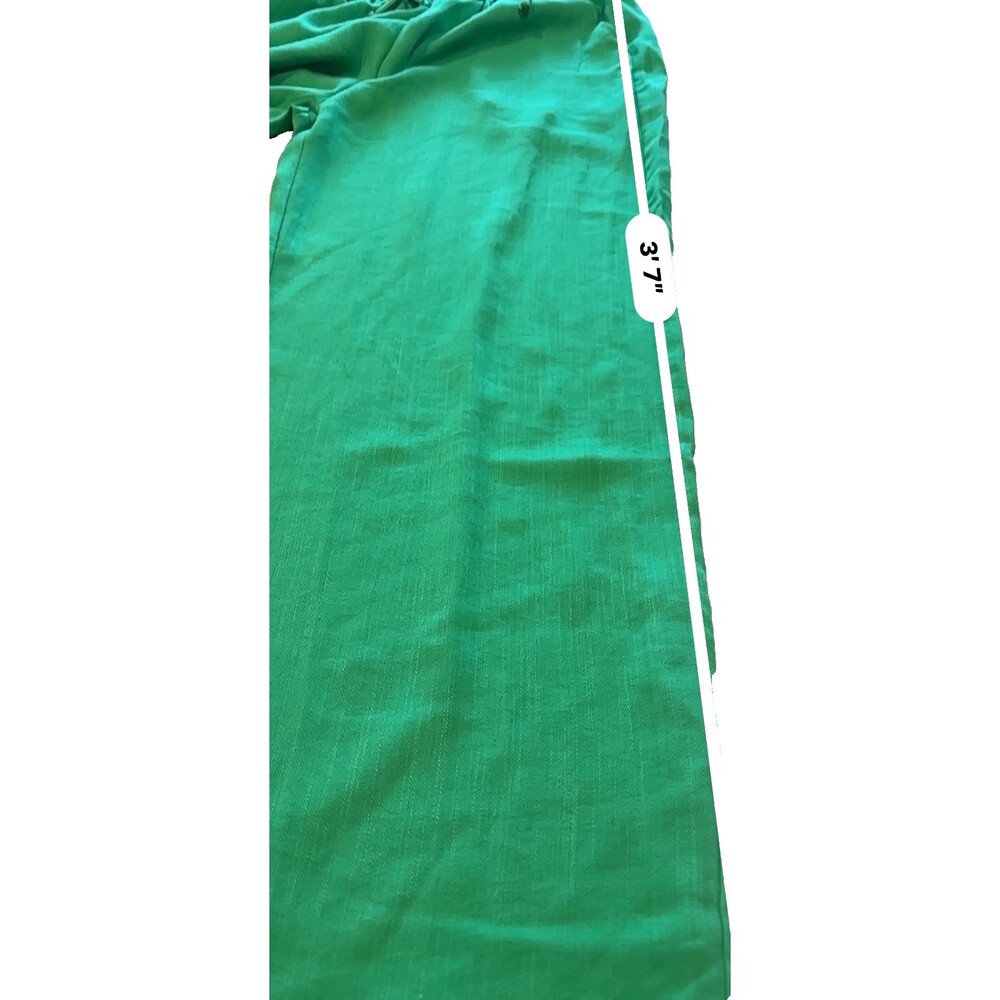 Halara Wide Leg Palazzo Pants L Tall Kelly Green Drawstring NWT "Linen-Feel" - Picture 11 of 11